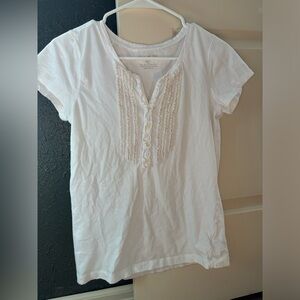 Eddie Bouer, Medium, short sleeve, white